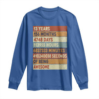 Funny 13th Birthday Long Sleeve Shirt 13 Years 156 Months 4748 Days Vintage Retro