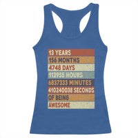 Funny 13th Birthday Racerback Tank Top 13 Years 156 Months 4748 Days Vintage Retro
