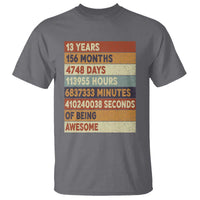 Funny 13th Birthday T Shirt 13 Years 156 Months 4748 Days Vintage Retro