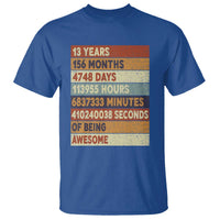 Funny 13th Birthday T Shirt 13 Years 156 Months 4748 Days Vintage Retro
