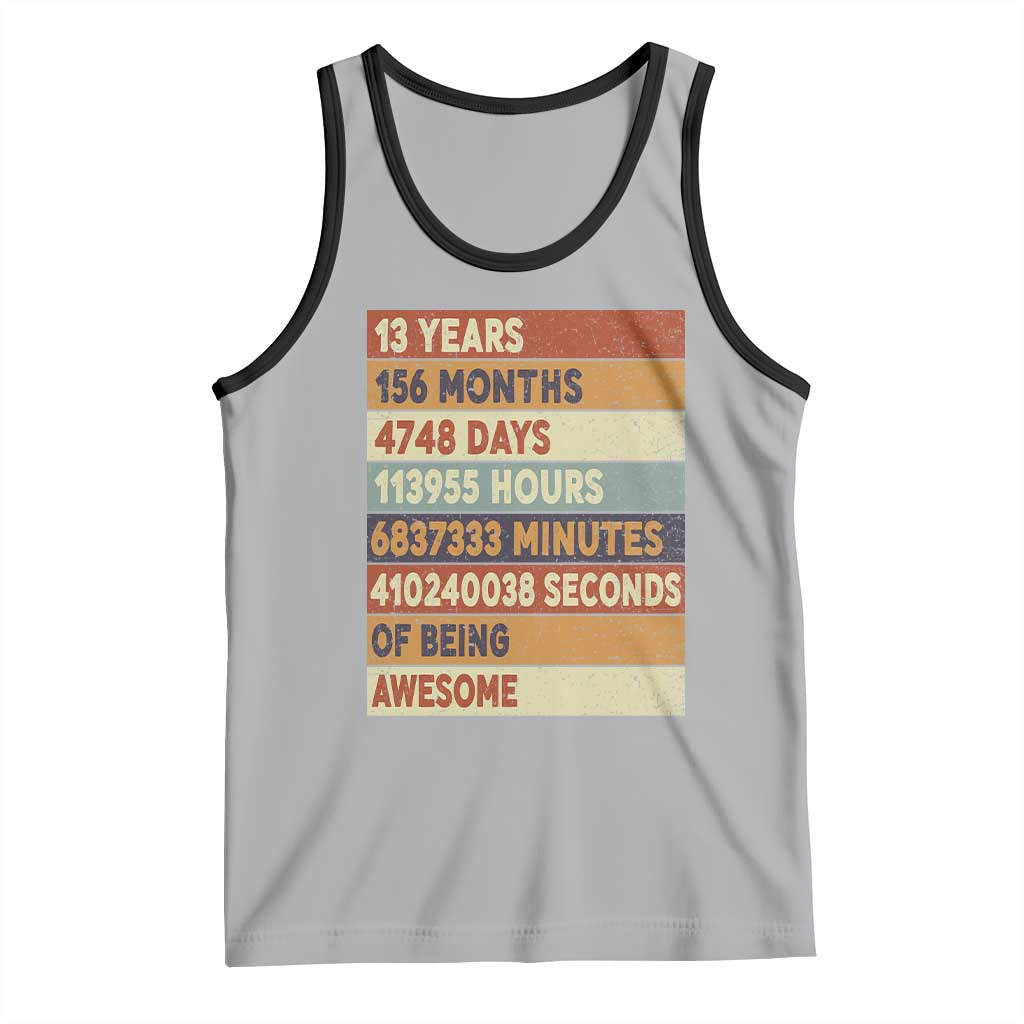 Funny 13th Birthday Tank Top 13 Years 156 Months 4748 Days Vintage Retro