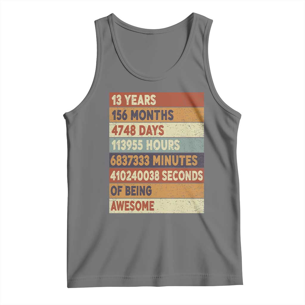 Funny 13th Birthday Tank Top 13 Years 156 Months 4748 Days Vintage Retro