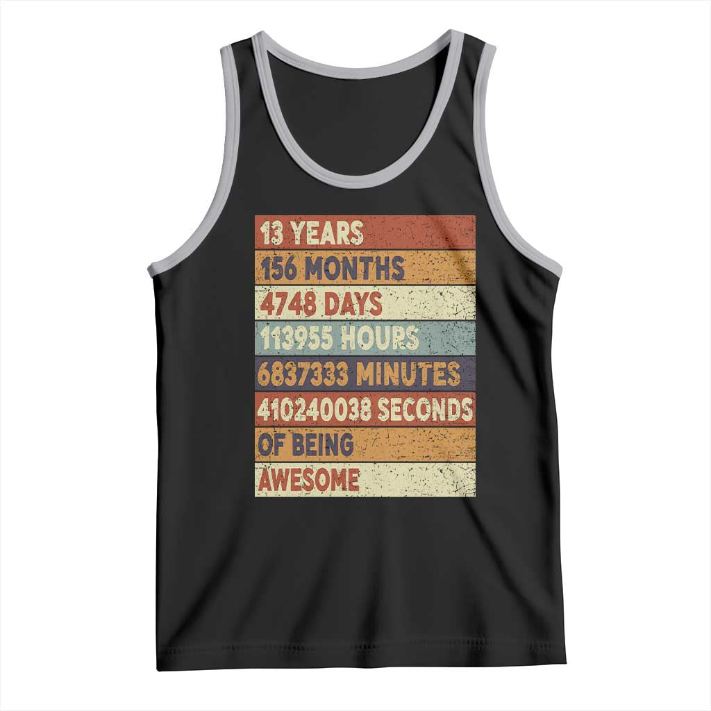 Funny 13th Birthday Tank Top 13 Years 156 Months 4748 Days Vintage Retro