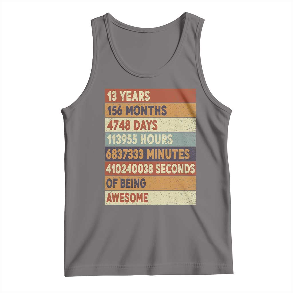 Funny 13th Birthday Tank Top 13 Years 156 Months 4748 Days Vintage Retro