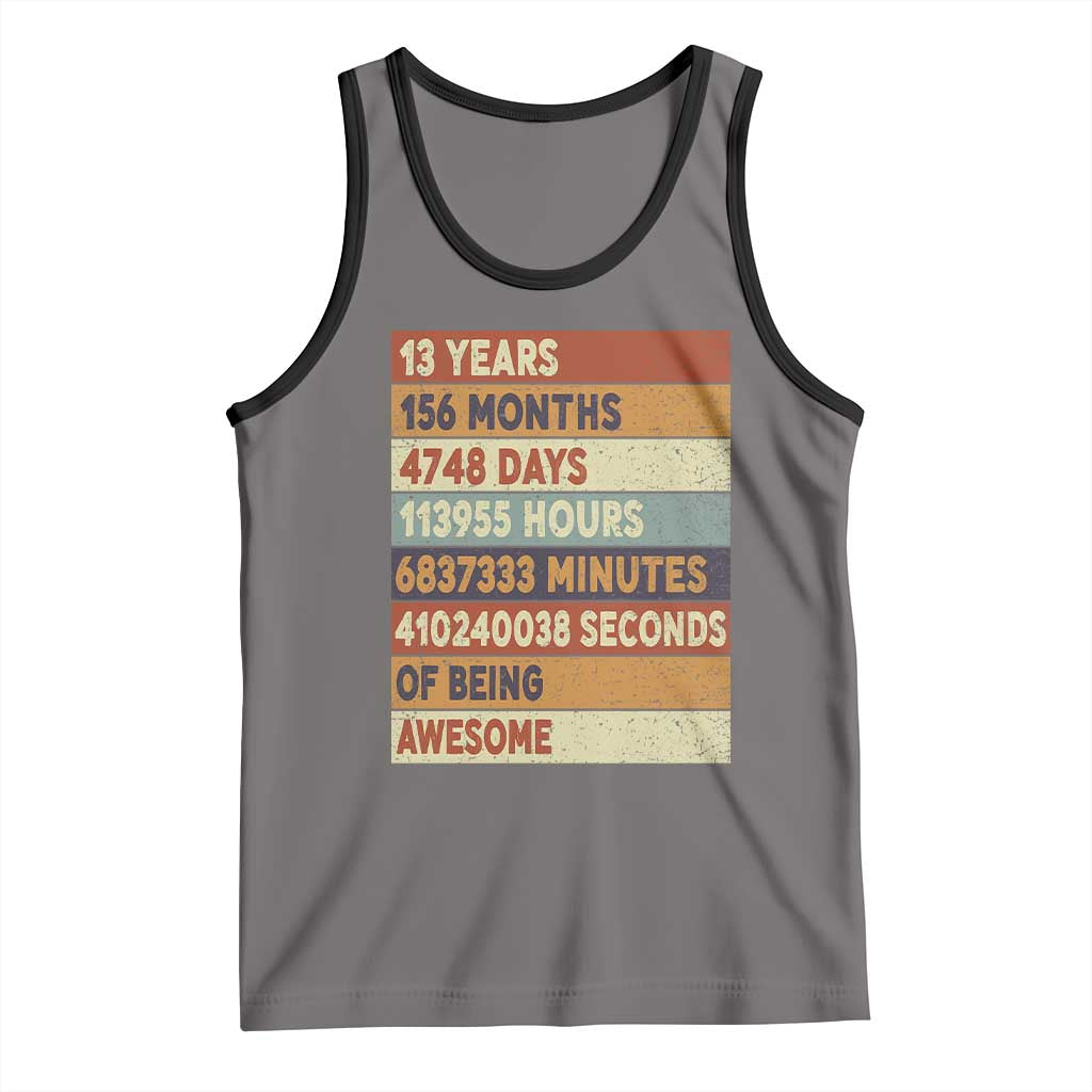 Funny 13th Birthday Tank Top 13 Years 156 Months 4748 Days Vintage Retro