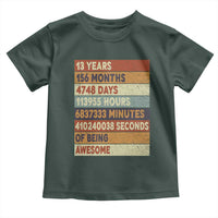 Funny 13th Birthday Toddler T Shirt 13 Years 156 Months 4748 Days Vintage Retro