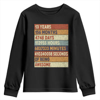 Funny 13th Birthday Youth Sweatshirt 13 Years 156 Months 4748 Days Vintage Retro