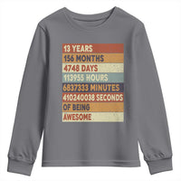 Funny 13th Birthday Youth Sweatshirt 13 Years 156 Months 4748 Days Vintage Retro
