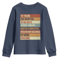 Funny 13th Birthday Youth Sweatshirt 13 Years 156 Months 4748 Days Vintage Retro