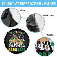 Funny This Teacher Loves Mardi Gras Spare Tire Cover King Cake Jester Hat