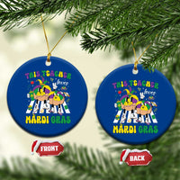 Funny This Teacher Loves Mardi Gras Ceramic Ornament King Cake Jester Hat