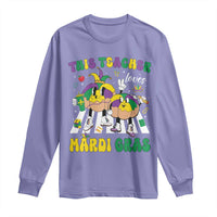 Funny This Teacher Loves Mardi Gras Long Sleeve Shirt King Cake Jester Hat