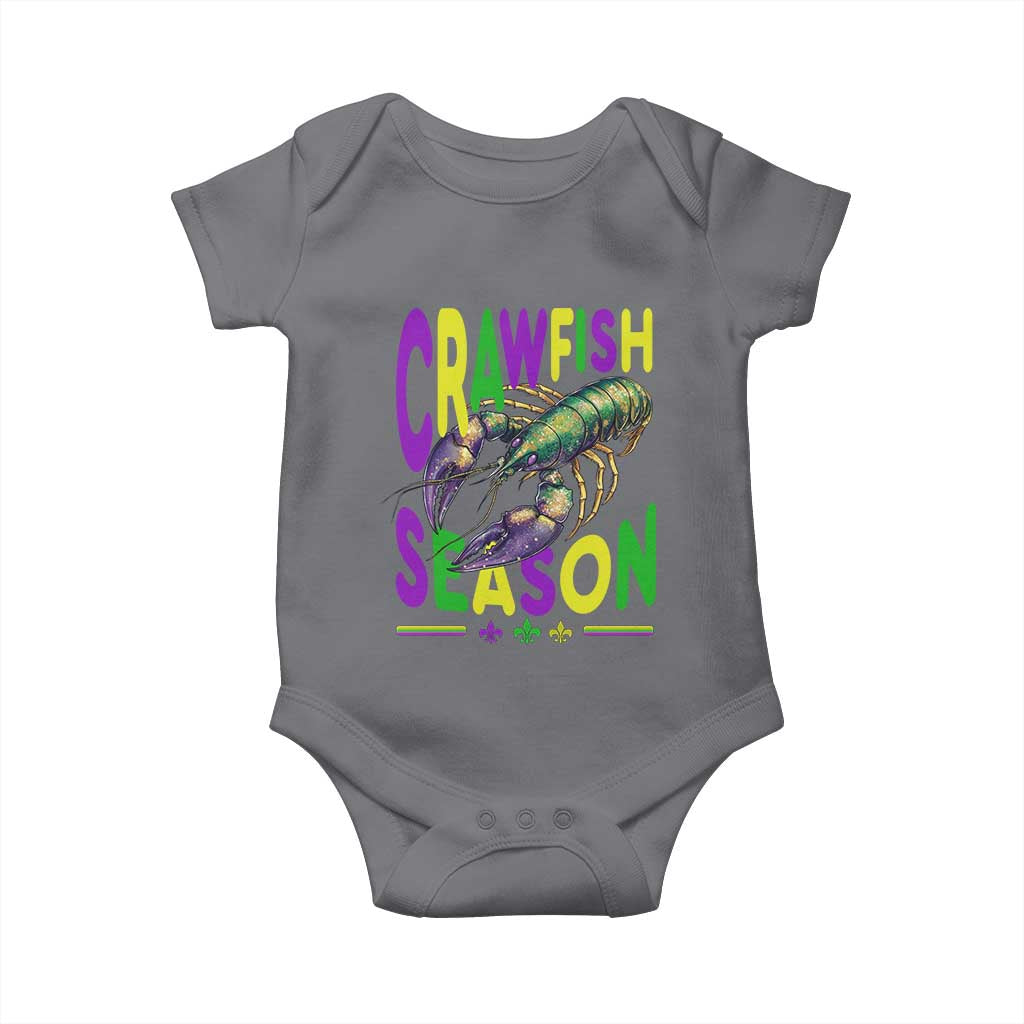 Funny Cajun Crawfish Boil Mardi Gras Baby Onesie Crawfish Season Fleur De Lis