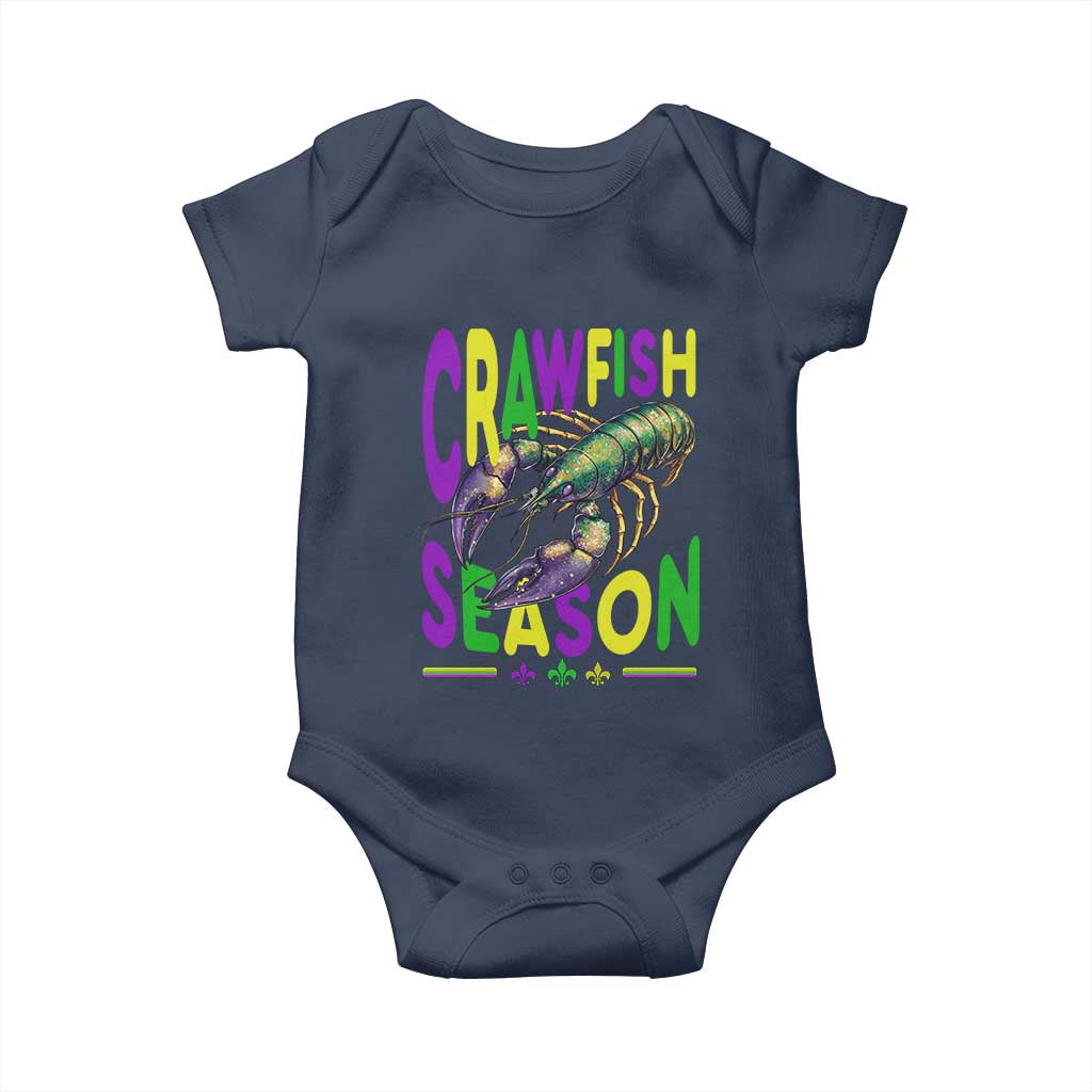 Funny Cajun Crawfish Boil Mardi Gras Baby Onesie Crawfish Season Fleur De Lis