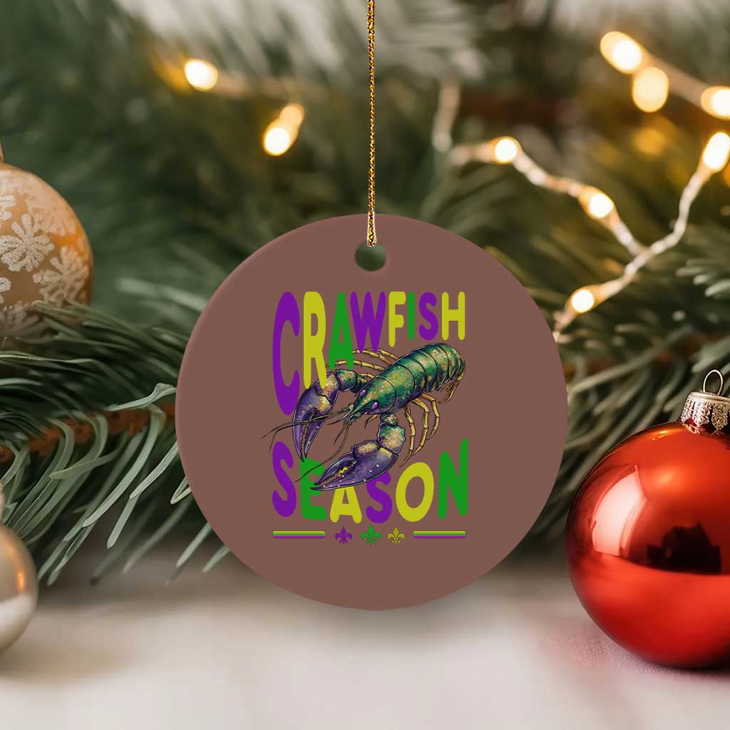 Funny Cajun Crawfish Boil Mardi Gras Ceramic Ornament Crawfish Season Fleur De Lis