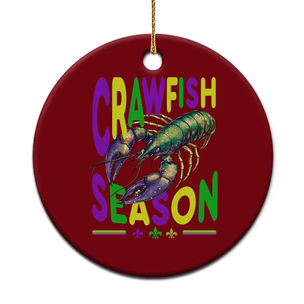 Funny Cajun Crawfish Boil Mardi Gras Ceramic Ornament Crawfish Season Fleur De Lis