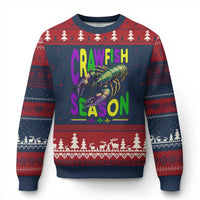 Funny Cajun Crawfish Boil Mardi Gras Ugly Christmas Sweater Crawfish Season Fleur De Lis