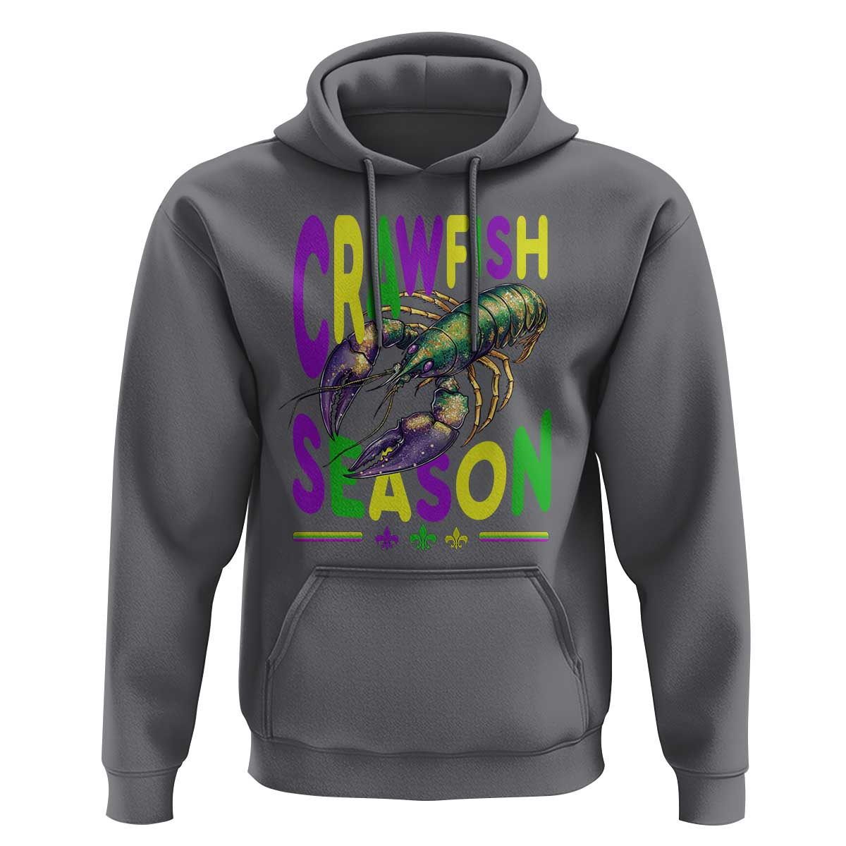 Funny Cajun Crawfish Boil Mardi Gras Hoodie Crawfish Season Fleur De Lis