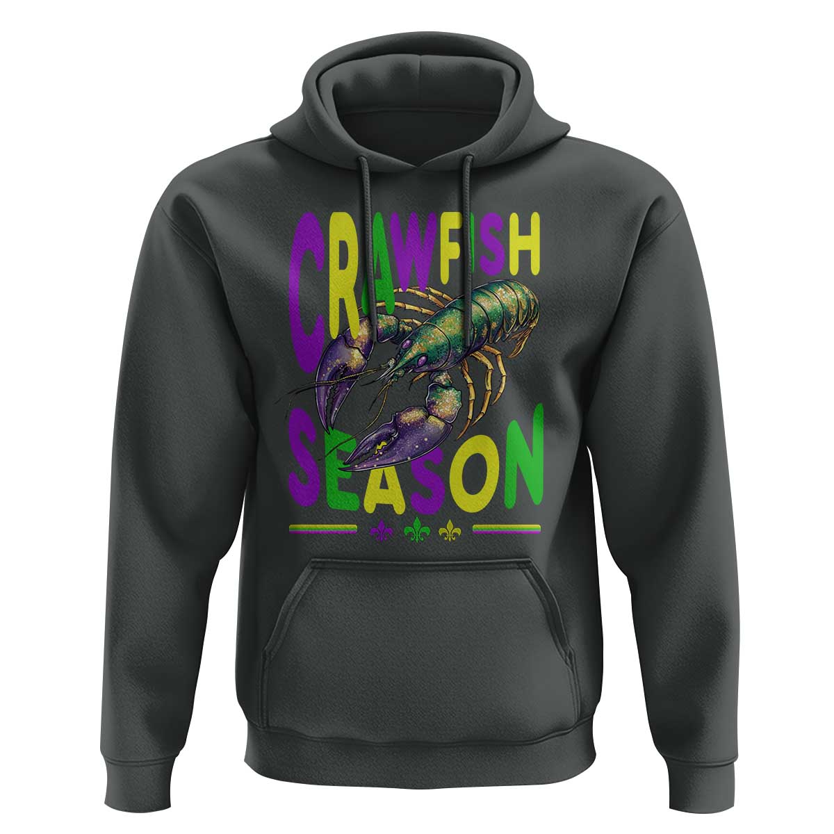 Funny Cajun Crawfish Boil Mardi Gras Hoodie Crawfish Season Fleur De Lis