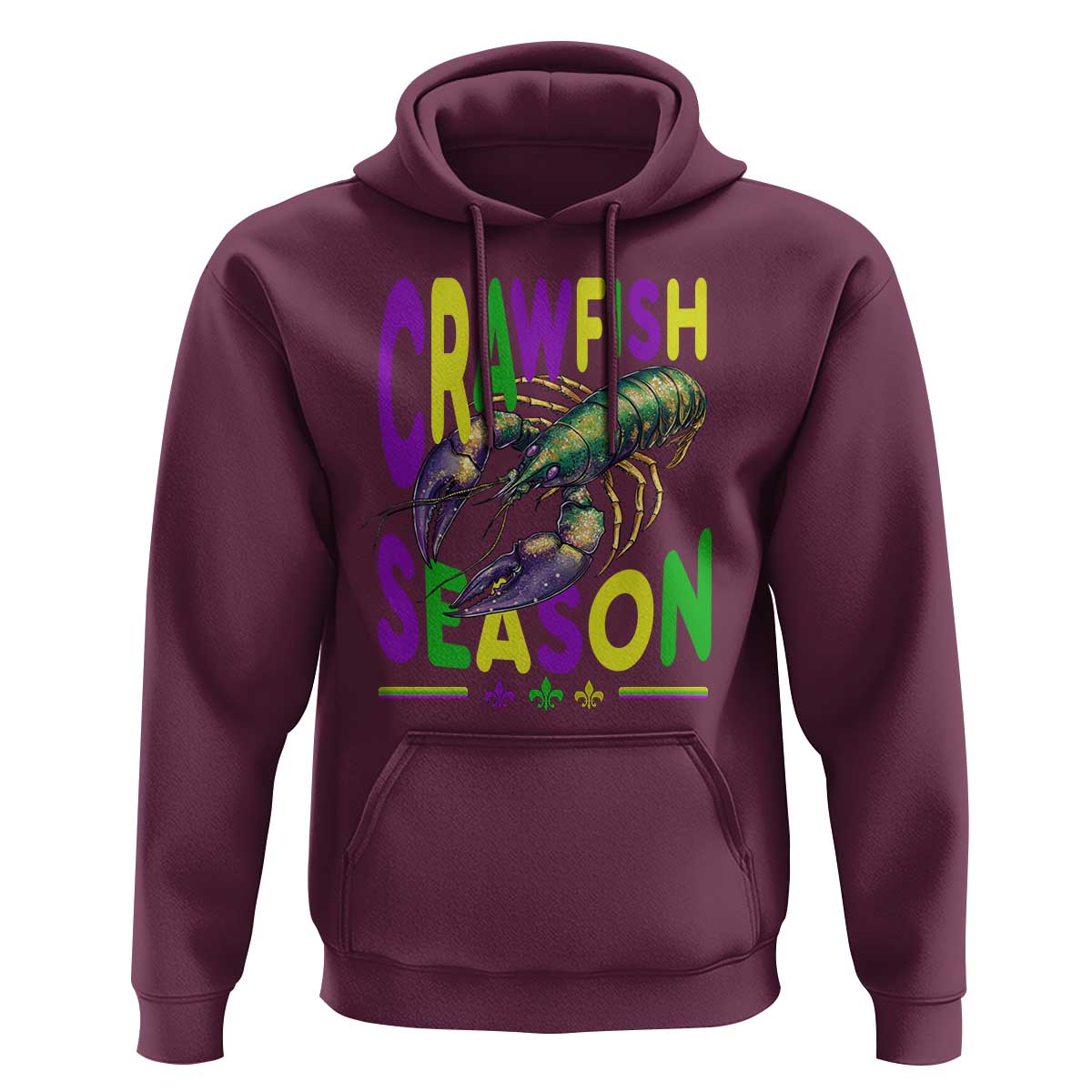 Funny Cajun Crawfish Boil Mardi Gras Hoodie Crawfish Season Fleur De Lis