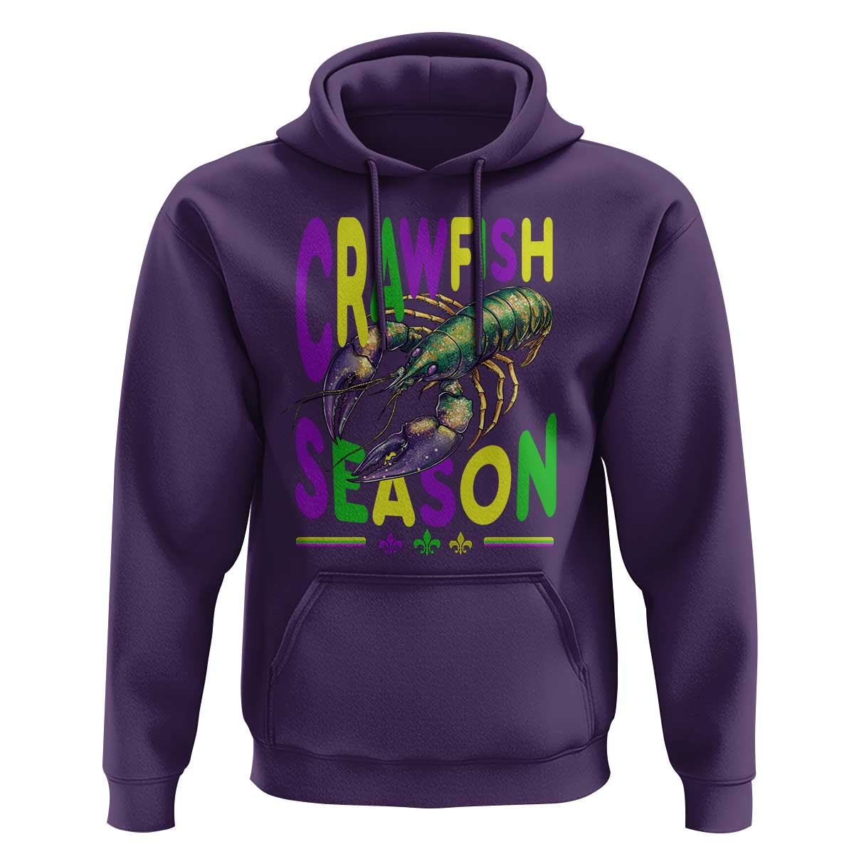 Funny Cajun Crawfish Boil Mardi Gras Hoodie Crawfish Season Fleur De Lis