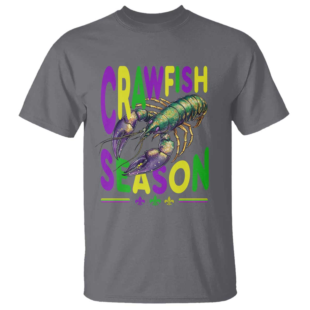 Funny Cajun Crawfish Boil Mardi Gras T Shirt Crawfish Season Fleur De Lis
