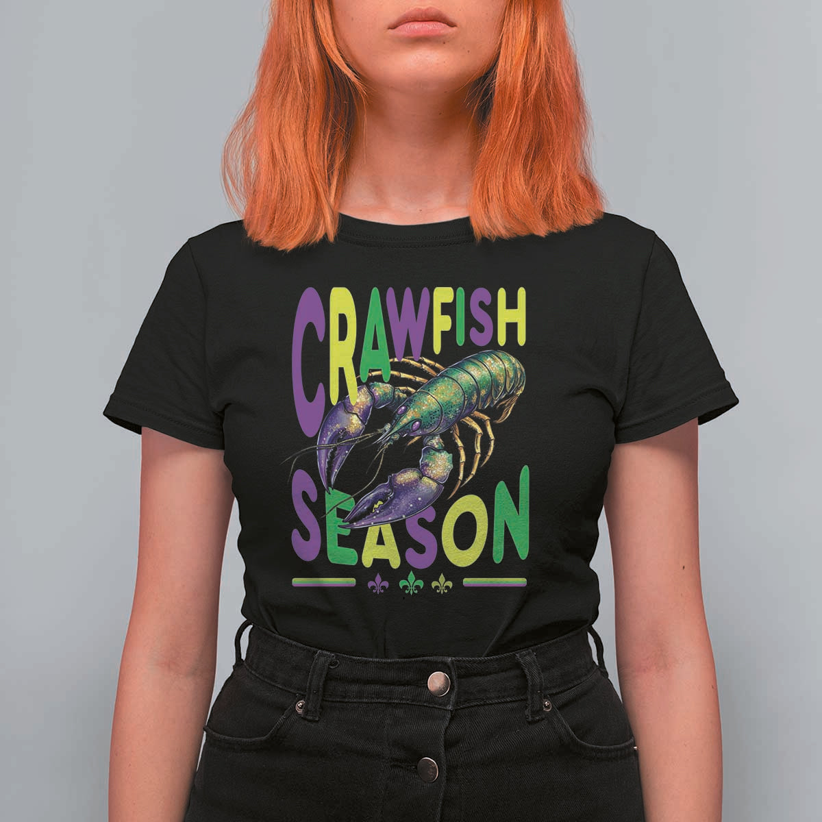 Funny Cajun Crawfish Boil Mardi Gras T Shirt For Women Crawfish Season Fleur De Lis
