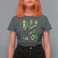 Funny Cajun Crawfish Boil Mardi Gras T Shirt For Women Crawfish Season Fleur De Lis