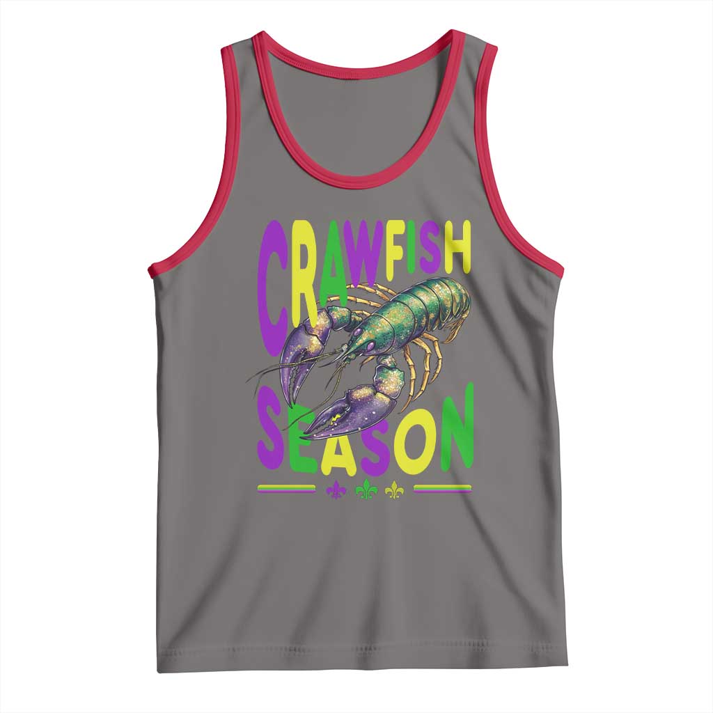 Funny Cajun Crawfish Boil Mardi Gras Tank Top Crawfish Season Fleur De Lis
