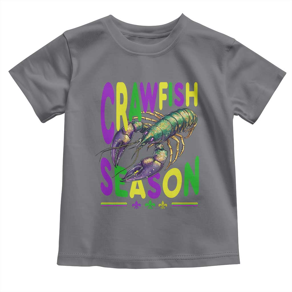 Funny Cajun Crawfish Boil Mardi Gras Toddler T Shirt Crawfish Season Fleur De Lis