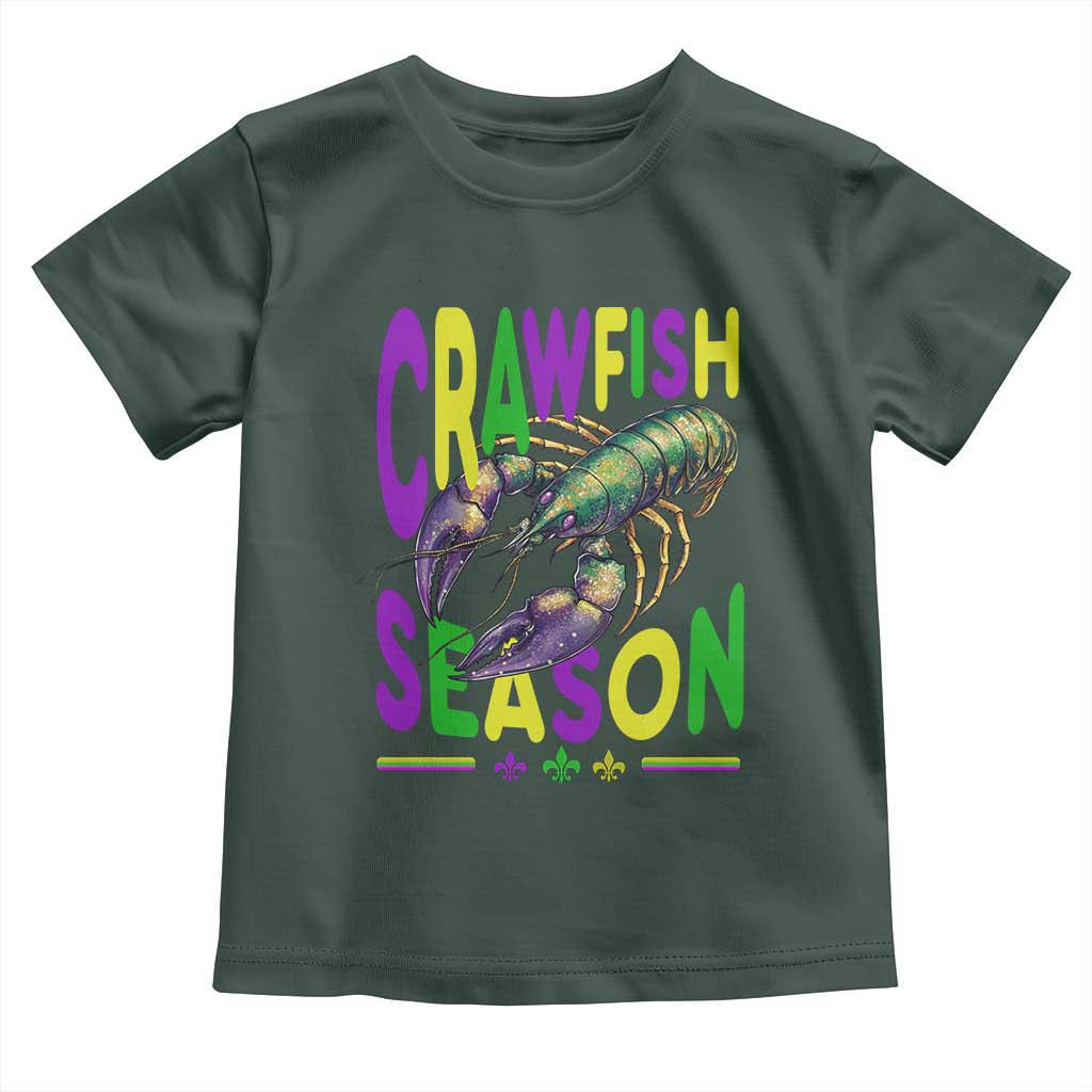Funny Cajun Crawfish Boil Mardi Gras Toddler T Shirt Crawfish Season Fleur De Lis