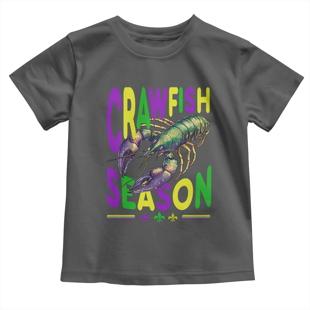 Funny Cajun Crawfish Boil Mardi Gras Toddler T Shirt Crawfish Season Fleur De Lis