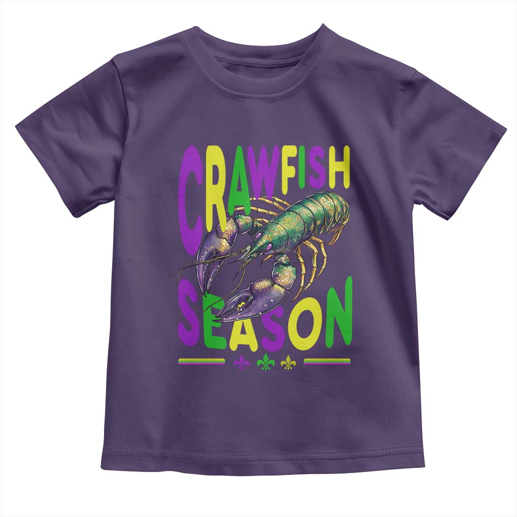 Funny Cajun Crawfish Boil Mardi Gras Toddler T Shirt Crawfish Season Fleur De Lis