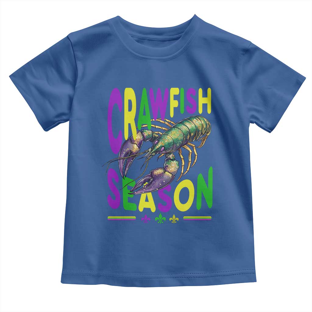 Funny Cajun Crawfish Boil Mardi Gras Toddler T Shirt Crawfish Season Fleur De Lis