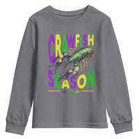 Funny Cajun Crawfish Boil Mardi Gras Youth Sweatshirt Crawfish Season Fleur De Lis