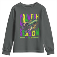 Funny Cajun Crawfish Boil Mardi Gras Youth Sweatshirt Crawfish Season Fleur De Lis