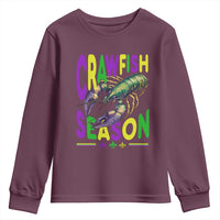 Funny Cajun Crawfish Boil Mardi Gras Youth Sweatshirt Crawfish Season Fleur De Lis