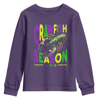 Funny Cajun Crawfish Boil Mardi Gras Youth Sweatshirt Crawfish Season Fleur De Lis
