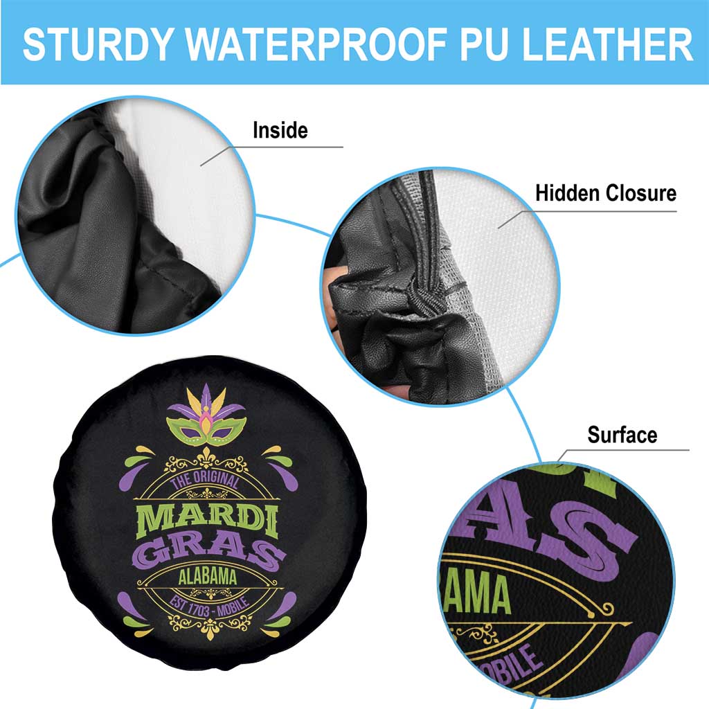 Funny The Original Mardi Gras Mobile Alabama Est 1703 Spare Tire Cover