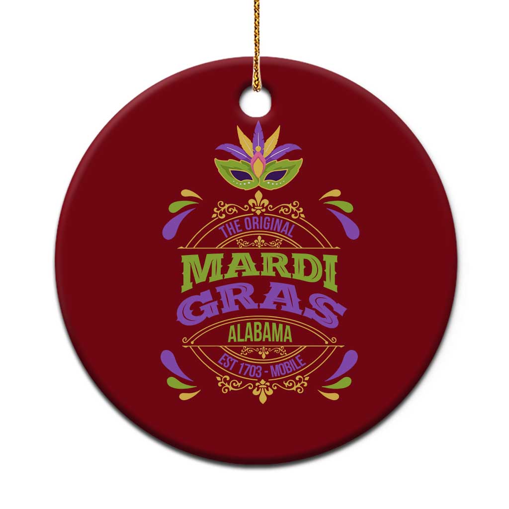 Funny The Original Mardi Gras Mobile Alabama Est 1703 Ceramic Ornament