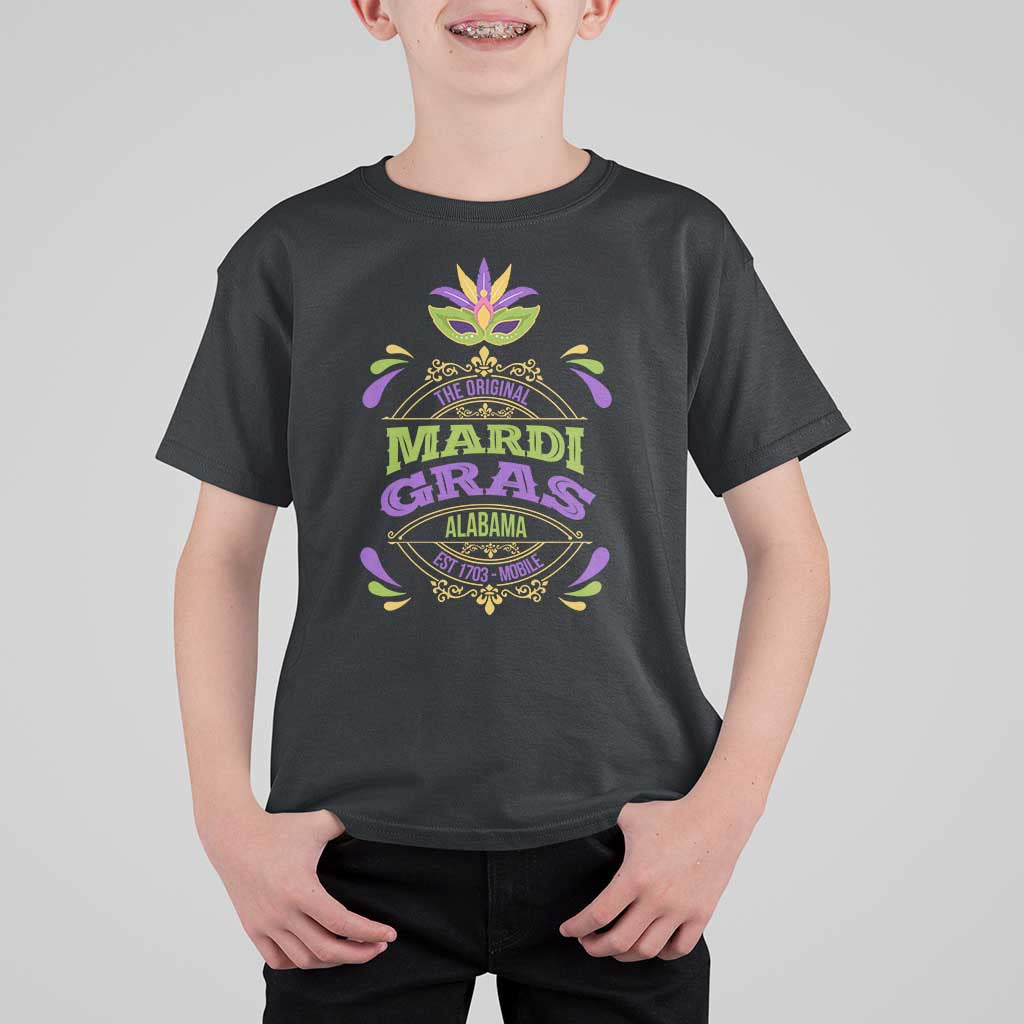 Funny The Original Mardi Gras Mobile Alabama Est 1703 T Shirt For Kid
