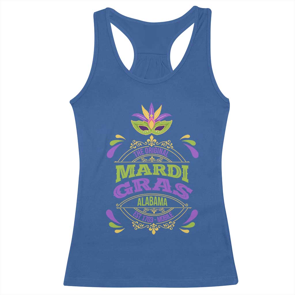 Funny The Original Mardi Gras Mobile Alabama Est 1703 Racerback Tank Top