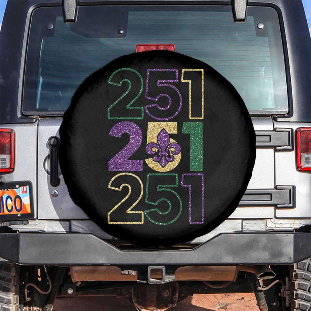Funny Mobile Mardi Gras 251 Spare Tire Cover Glitter Print Area Code