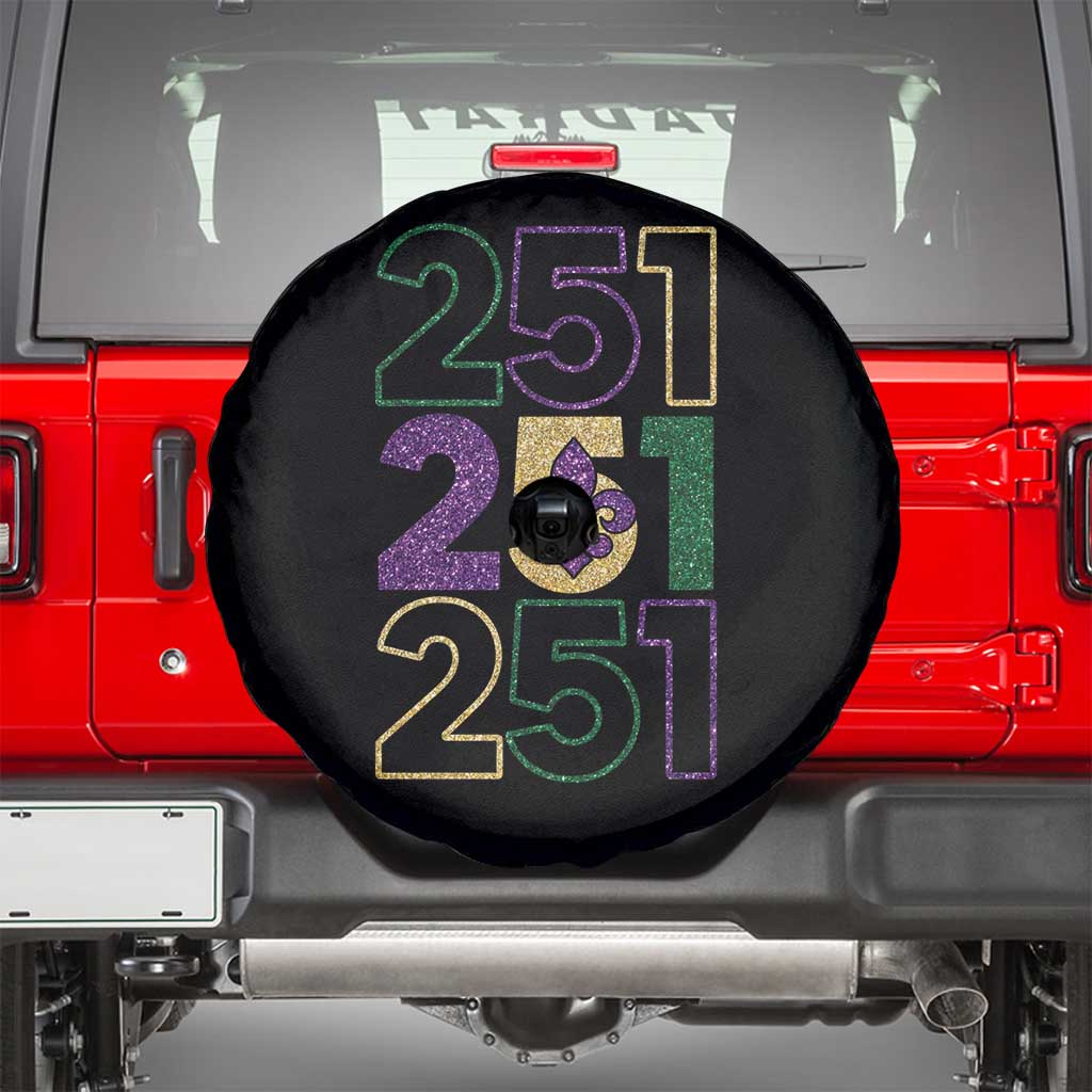 Funny Mobile Mardi Gras 251 Spare Tire Cover Glitter Print Area Code