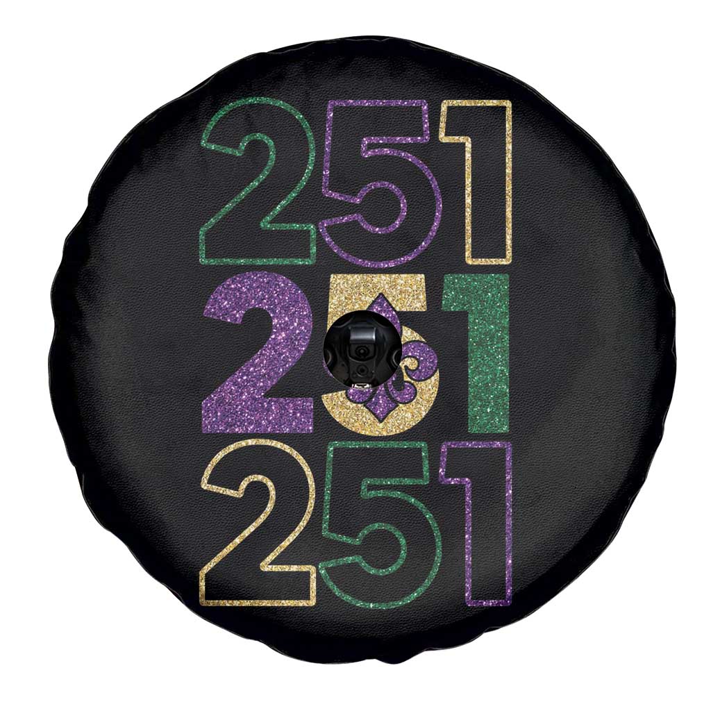 Funny Mobile Mardi Gras 251 Spare Tire Cover Glitter Print Area Code