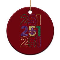 Funny Mobile Mardi Gras 251 Ceramic Ornament Glitter Print Area Code