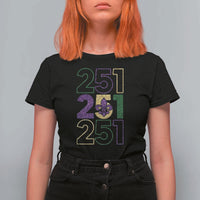 Funny Mobile Mardi Gras 251 T Shirt For Women Glitter Print Area Code