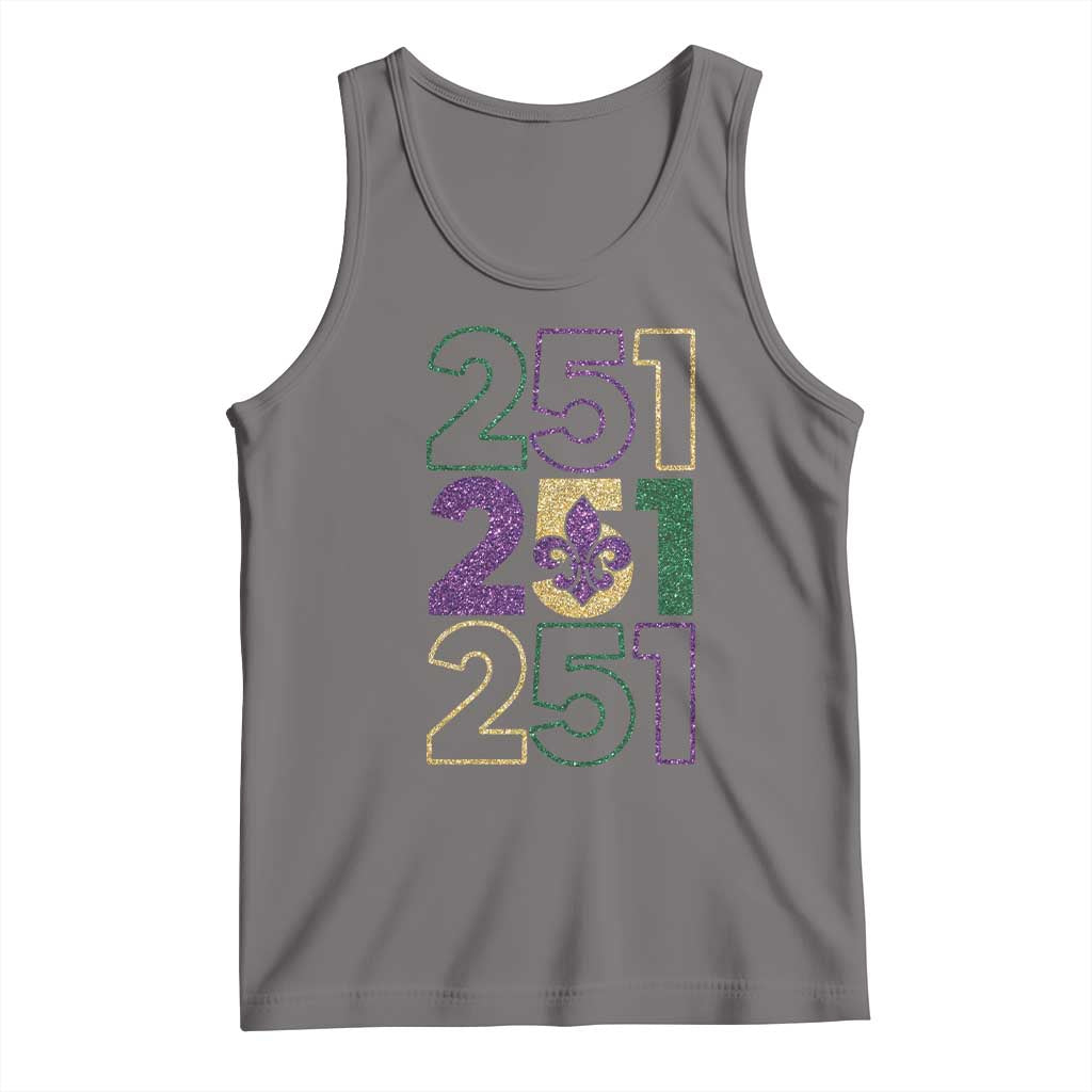 Funny Mobile Mardi Gras 251 Tank Top Glitter Print Area Code