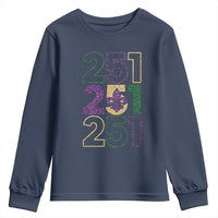 Funny Mobile Mardi Gras 251 Youth Sweatshirt Glitter Print Area Code