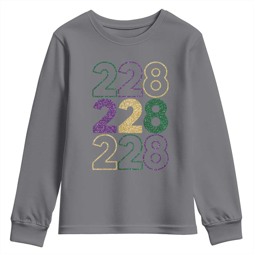 Funny The Coast Mardi Gras 228 Youth Sweatshirt Glitter Print Area Code
